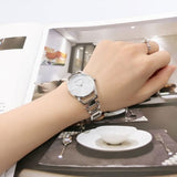 Buy Shop Calvin Klein Dainty Diamonds Silver Dial Sliver Steel Strap Watch for Women - K7L2314T USA Online
