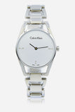 Buy Shop Calvin Klein Dainty Diamonds Silver Dial Sliver Steel Strap Watch for Women - K7L2314T USA Online