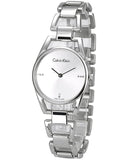Buy Shop Calvin Klein Dainty Diamonds Silver Dial Sliver Steel Strap Watch for Women - K7L2314T USA Online