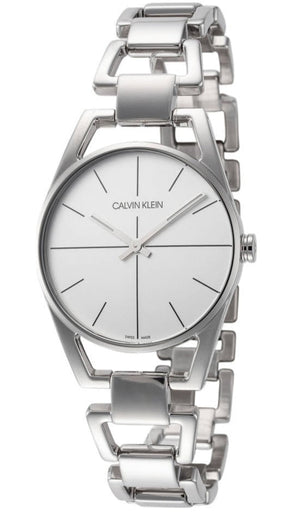 Buy Shop Calvin Klein Dainty Silver Dial Silver Steel Strap Watch for Women - K7L23146 USA Online