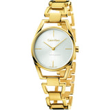 Buy Shop Calvin Klein Dainty White Dial Gold Steel Strap Watch for Women - K7L23546 USA Online