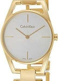 Buy Shop Calvin Klein Dainty White Dial Gold Steel Strap Watch for Women - K7L23546 USA Online