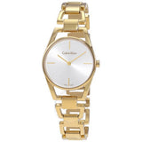 Buy Shop Calvin Klein Dainty White Dial Gold Steel Strap Watch for Women - K7L23546 USA Online