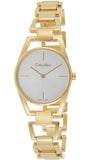 Buy Shop Calvin Klein Dainty White Dial Gold Steel Strap Watch for Women - K7L23546 USA Online