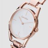 Buy Shop Calvin Klein Dainty White Dial Rose Gold Steel Strap Watch for Women - K7L23646 USA Online