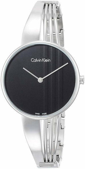 Buy Shop Calvin Klein Drift Black Dial Silver Steel Strap Watch for Women - K6S2N111 USA Online