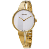 Buy Shop Calvin Klein Drift Silver Dial Gold Steel Strap Watch for Women - K6S2N516 USA Online