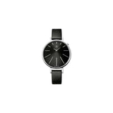 Buy Shop Calvin Klein Equal Black Dial Black Leather Strap Watch for Women - K3E231C1 USA Online