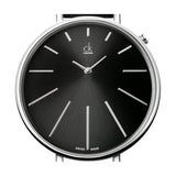 Buy Shop Calvin Klein Equal Black Dial Black Leather Strap Watch for Women - K3E231C1 USA Online