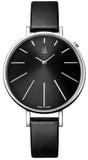 Buy Shop Calvin Klein Equal Black Dial Black Leather Strap Watch for Women - K3E231C1 USA Online