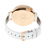 Buy Shop Calvin Klein Equal Silver Dial White Leather Strap Watch for Women - K3E236L6 USA Online