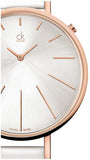 Buy Shop Calvin Klein Equal Silver Dial White Leather Strap Watch for Women - K3E236L6 USA Online