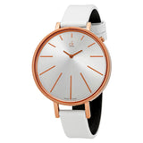 Buy Shop Calvin Klein Equal Silver Dial White Leather Strap Watch for Women - K3E236L6 USA Online