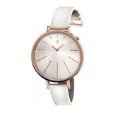 Buy Shop Calvin Klein Equal Silver Dial White Leather Strap Watch for Women - K3E236L6 USA Online