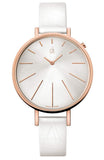 Buy Shop Calvin Klein Equal Silver Dial White Leather Strap Watch for Women - K3E236L6 USA Online