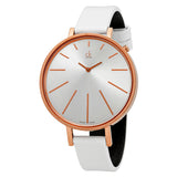 Buy Shop Calvin Klein Equal Silver Dial White Leather Strap Watch for Women - K3E236L6 USA Online