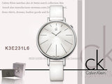 Buy Shop Calvin Klein Equal White Dial White Leather Strap Watch for Women - K3E231L6 USA Online