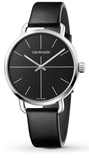 Buy Shop Calvin Klein Evan Black Dial Black Leather Strap Watch for Men - K7B211CZ USA Online