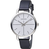 Buy Shop Calvin Klein Evan White Dial Black Leather Strap Watch for Women - K7B231CY USA Online