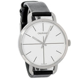 Buy Shop Calvin Klein Evan White Dial Black Leather Strap Watch for Women - K7B231CY USA Online