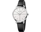Buy Shop Calvin Klein Evan White Dial Black Leather Strap Watch for Women - K7B231CY USA Online