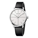 Buy Shop Calvin Klein Evan White Dial Black Leather Strap Watch for Women - K7B231CY USA Online