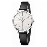Buy Shop Calvin Klein Evan White Dial Black Leather Strap Watch for Women - K7B231CY USA Online