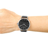 Buy Shop Calvin Klein Even Black Dial Black Leather Strap Watch for Women - K7B211C1 USA Online