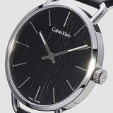 Buy Shop Calvin Klein Even Black Dial Black Leather Strap Watch for Women - K7B211C1 USA Online