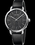 Buy Shop Calvin Klein Even Black Dial Black Leather Strap Watch for Women - K7B211C1 USA Online