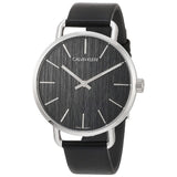 Buy Shop Calvin Klein Even Black Dial Black Leather Strap Watch for Women - K7B211C1 USA Online