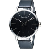 Buy Shop Calvin Klein Even Black Dial Black Leather Strap Watch for Women - K7B211C1 USA Online