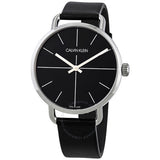 Buy Shop Calvin Klein Even Black Dial Black Leather Strap Watch for Women - K7B211C1 USA Online