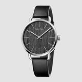 Buy Shop Calvin Klein Even Black Dial Black Leather Strap Watch for Women - K7B211C1 USA Online