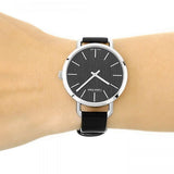 Buy Shop Calvin Klein Even Black Dial Black Leather Strap Watch for Women - K7B231C1 USA Online