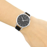 Buy Shop Calvin Klein Even Black Dial Black Leather Strap Watch for Women - K7B231C1 USA Online
