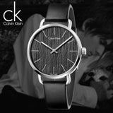 Buy Shop Calvin Klein Even Black Dial Black Leather Strap Watch for Women - K7B231C1 USA Online