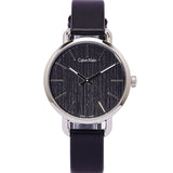 Buy Shop Calvin Klein Even Black Dial Black Leather Strap Watch for Women - K7B231C1 USA Online