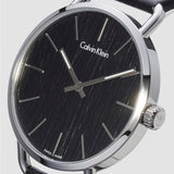 Buy Shop Calvin Klein Even Black Dial Black Leather Strap Watch for Women - K7B231C1 USA Online