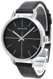 Buy Shop Calvin Klein Even Black Dial Black Leather Strap Watch for Women - K7B231C1 USA Online