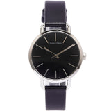 Buy Shop Calvin Klein Even Black Dial Black Leather Strap Watch for Women - K7B231C1 USA Online