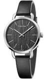 Buy Shop Calvin Klein Even Black Dial Black Leather Strap Watch for Women - K7B231C1 USA Online
