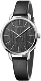 Buy Shop Calvin Klein Even Black Dial Black Leather Strap Watch for Women - K7B231C1 USA Online