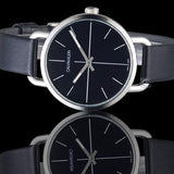 Buy Shop Calvin Klein Even Black Dial Black Leather Strap Watch for Women - K7B231CZ USA Online