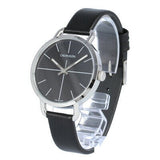 Buy Shop Calvin Klein Even Black Dial Black Leather Strap Watch for Women - K7B231CZ USA Online