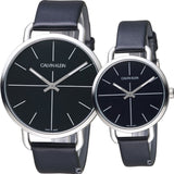 Buy Shop Calvin Klein Even Black Dial Black Leather Strap Watch for Women - K7B231CZ USA Online