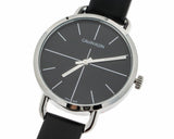 Buy Shop Calvin Klein Even Black Dial Black Leather Strap Watch for Women - K7B231CZ USA Online