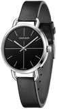 Buy Shop Calvin Klein Even Black Dial Black Leather Strap Watch for Women - K7B231CZ USA Online