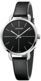 Buy Shop Calvin Klein Even Black Dial Black Leather Strap Watch for Women - K7B231CZ USA Online