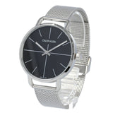 Buy Shop Calvin Klein Even Black Dial Silver Mesh Bracelet Watch for Women - K7B21121 USA Online